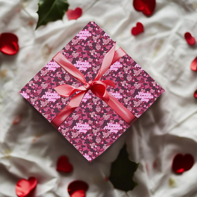 Ruby & Pink Hearts Wrapping Paper (Creator Uploaded)