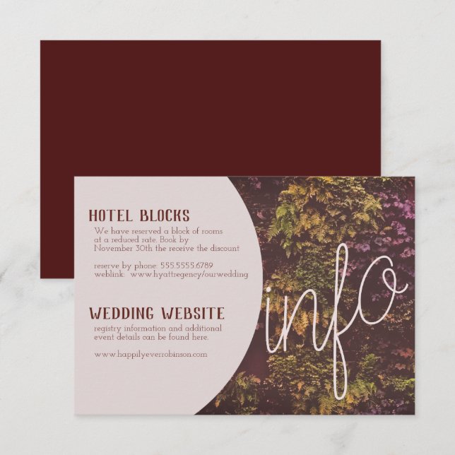 Ruby Plant Wall Info Card Round (Front/Back)