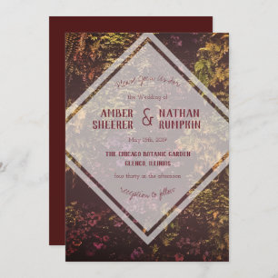 Ruby Plant Wall Wedding Invitation