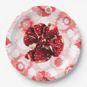Ruby Pomegranate Fruit Paper Plate