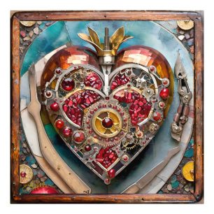 Ruby Pomegranate Heart Steampunk Series Photo Print
