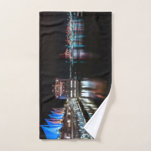 Ruby Princess Docked At The Canada Place At Night Hand Towel