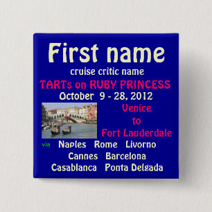 Ruby Princess TA Name Tag 15 Cm Square Badge