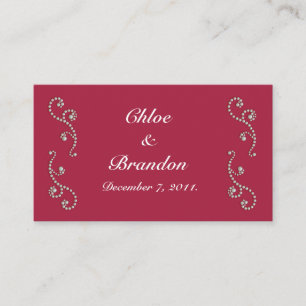 Ruby Red and Pearls Wedding Website Card