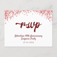 Ruby Red Anniversary Confetti RSVP
