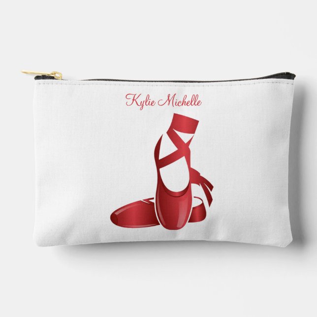 Ruby Red Ballet Slippers w Name Dance Accessory Pouch (Front)