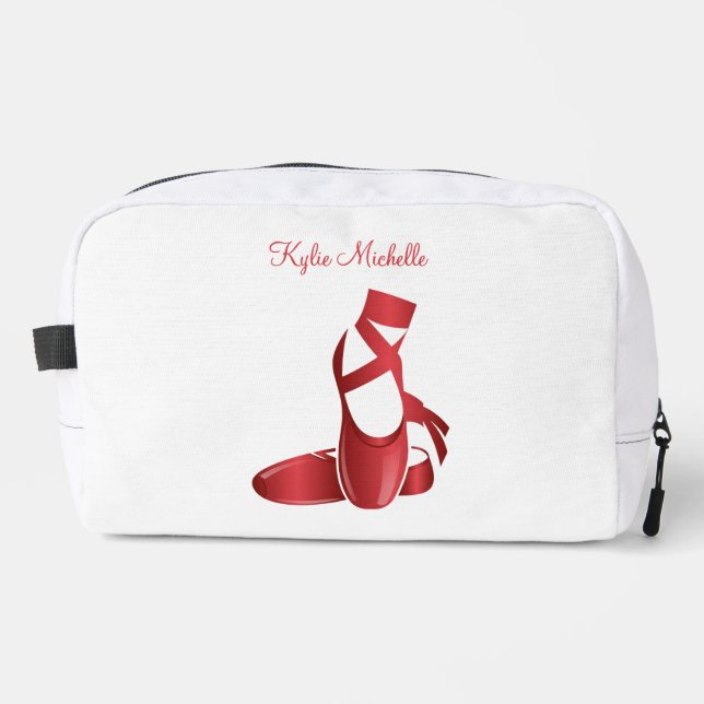 Ruby Red Ballet Slippers w Name Dance Dopp Kit (Front)