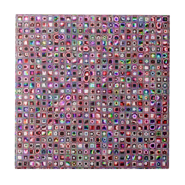 Ruby Red 'Bijoux' Textured Mosaic Tiles Pattern (Front)