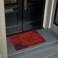 Ruby Red & Black Dahlia Floral Pattern
