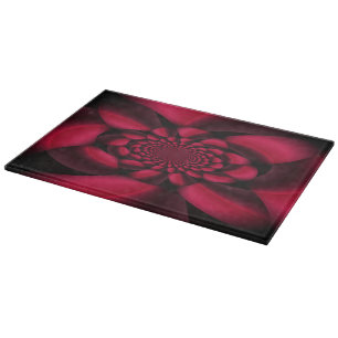 Ruby Red Black Petal Cutting Board