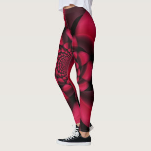 Ruby Red Black Petal Leggings