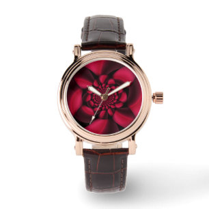 Ruby Red Black Petal Watch