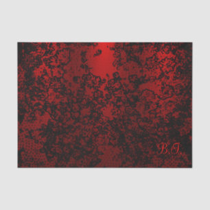 Ruby red black stylish floral vibrant elegant tissue paper