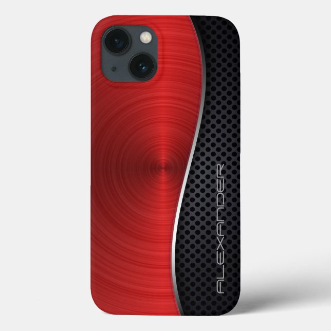 Ruby Red Brushed Metal / Favourite Colours Case-Mate iPhone Case (Back)
