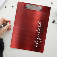 Ruby Red Brushed Metal Signature Script