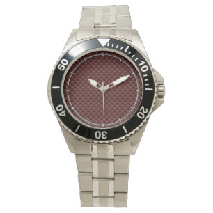 Ruby Red Carbon Fibre Print Watch
