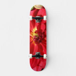 Ruby Red Dahlia Flower Skateboard