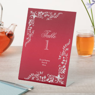 Ruby Red Decoration Birthday Table Number Pedestal Sign