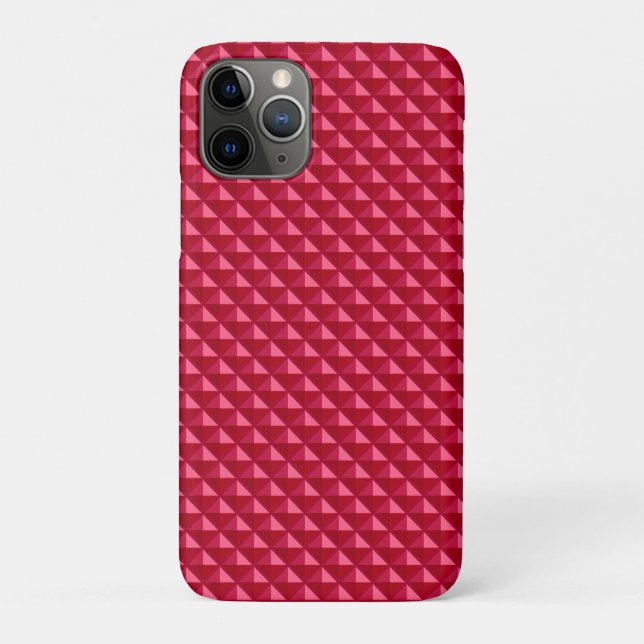 Ruby red, enamel look, studded grid Case-Mate iPhone case (Back)