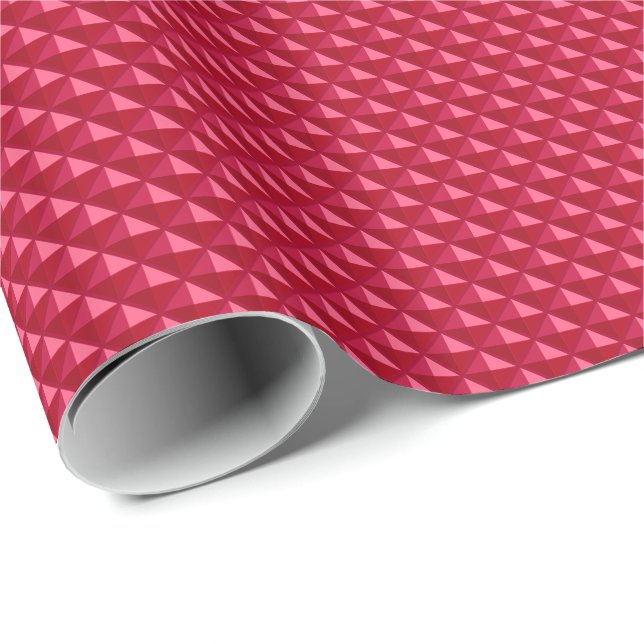 Ruby red, enamel look, studded grid wrapping paper (Roll Corner)