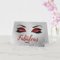 Ruby Red Fabulous Glitter Eyes Standard Birthday