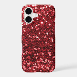 Ruby Red Faux Glitter Sparkle Print