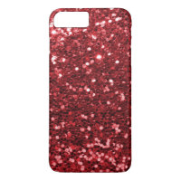 Ruby Red Faux Glitter Sparkle Print