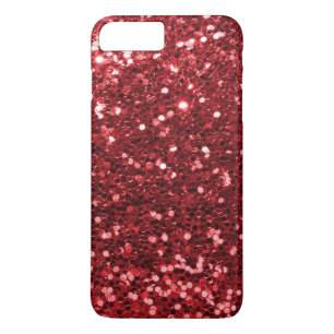 Ruby Red Faux Glitter Sparkle Print iPhone 8 Plus/7 Plus Case