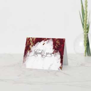 Ruby Red Garnet Watercolor Geode BarefootBride™ Thank You Card