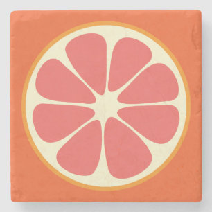 Ruby Red Grapefruit Juicy Sweet Citrus Fruit Slice Stone Coaster