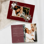 Ruby Red Greenery Vintage Christmas Two Picture Foil Holiday Card<br><div class="desc">Welcome to our enchanting Ruby Red Greenery Vintage Christmas Two Picture Foil Holiday Card design, where vintage charm meets modern elegance. This design features intricate watercolor greenery and subtly elegant calligraphy with simple typography, capturing the essence of traditional cosiness and rustic cottage core. With a touch of retro flair and...</div>