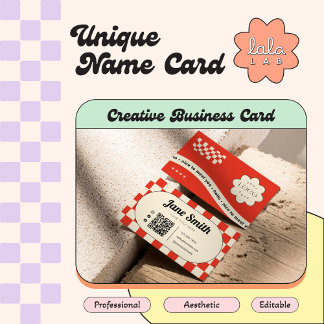 Ruby Red Groovy Editable Business Card for Studio