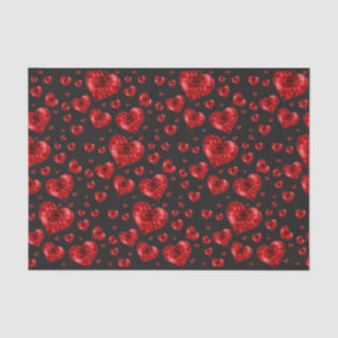 Ruby Red Heart Gems Tissue Paper