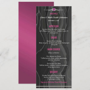 Ruby Red Joint Birthday Black Silk Banquet Menu