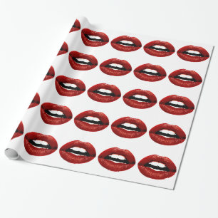 Ruby Red Lips Wrapping Paper