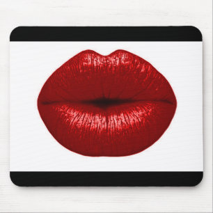 RUBY RED LIPSTICK MAKEUP BEAUTY FASHION SALON LIPS MOUSE PAD