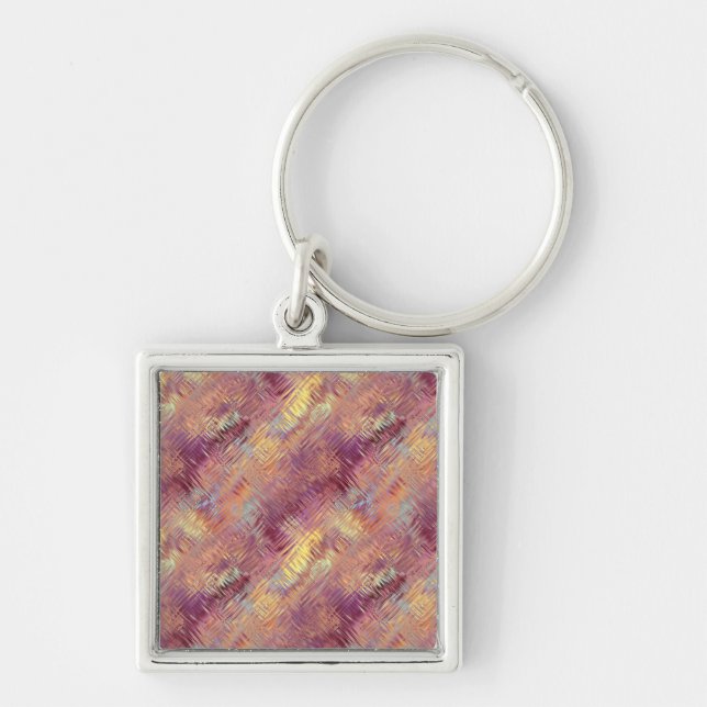 Ruby Red Liquid Pattern Key Ring (Front)