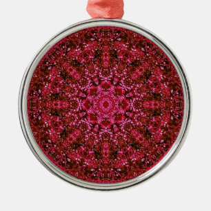 Ruby Red Metallic Metal Ornament