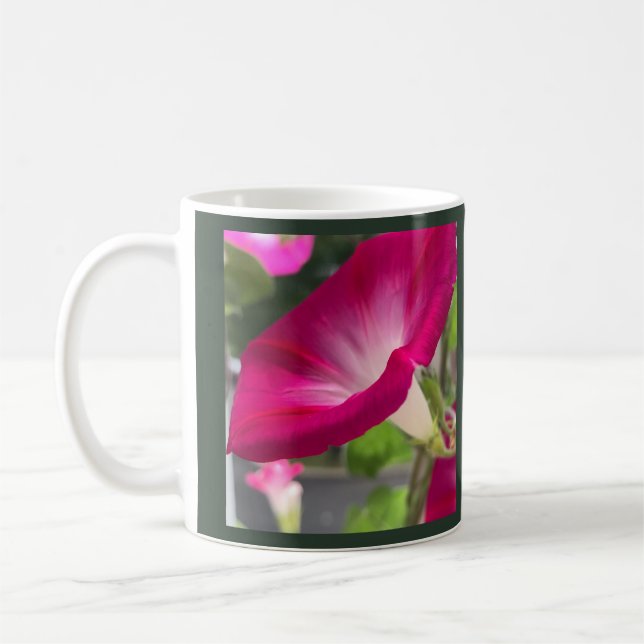 Ruby Red Morning Glory Coffee Mug (Left)