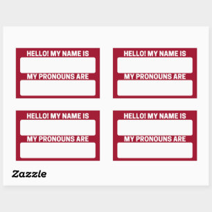 Ruby Red Name & Pronoun Labels