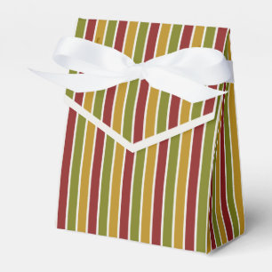 Ruby Red, Olive Green, Gold Striped Favour Box