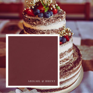 Ruby Red Personalised Cocktail Wedding Napkin