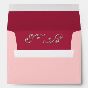 Ruby Red, Pink and Pearls Invitation Envelope