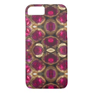 Ruby Red Pink Gold Gemstone Pattern Elegant Chic iPhone 8/7 Case