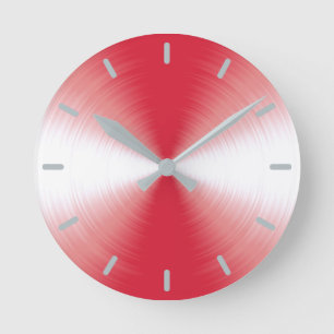 Ruby Red Radiant Contemporary Round Clock
