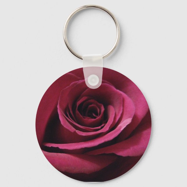 Ruby Red Rose Key Ring (Front)