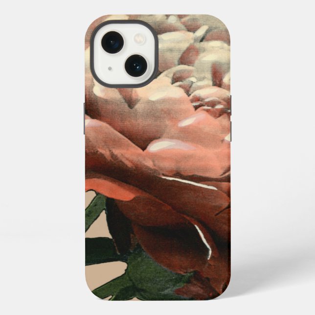 Ruby Red Rose with White Accents iPhone Case (Back)