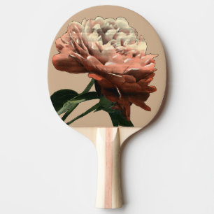 Ruby Red Rose with White Accents Ping Pong Paddle