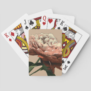 Ruby Red Rose with White Accents Playing Cards