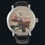 Ruby Red Rose with White Accents Watch<br><div class="desc">A Chariklia Zarris original, this ruby red rose stretches towards a light illuminating its petals. Is it the sun shining on the rose, or an artificial light? A great piece with which to start your art collection!</div>